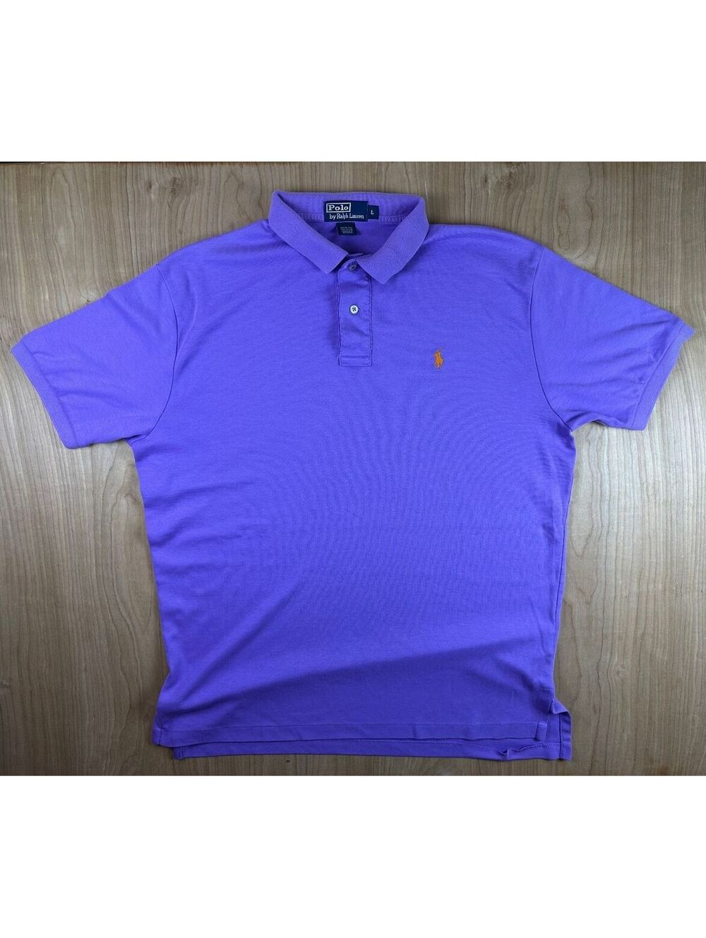Vintage 90s Polo Ralph Lauren polo shirt large 100% cotton preppy lavender